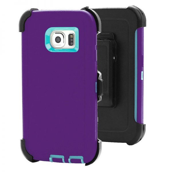 Samsung Galaxy S6 Defender Case purple light blue