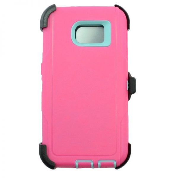 Samsung Galaxy S6 Edge Defender Case pink light blue