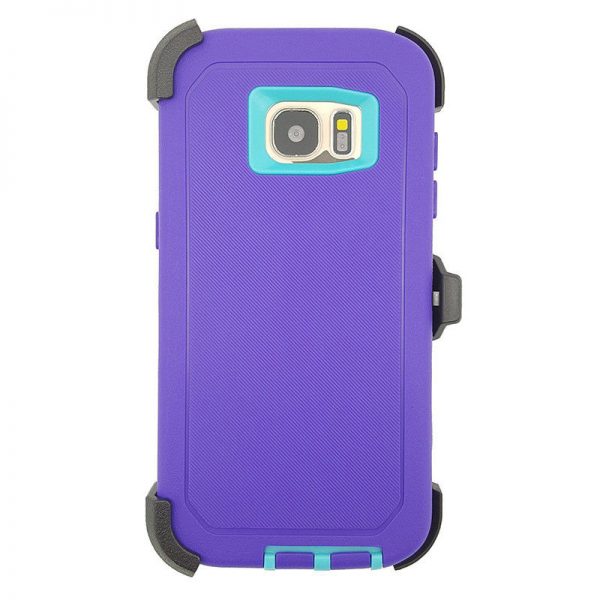 Samsung Galaxy S7 Defender Case purple teal