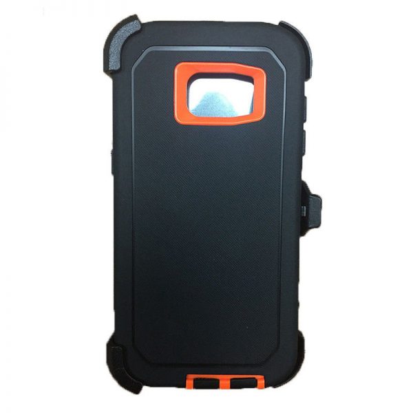 Samsung Galaxy S7 Edge Defender case black orange