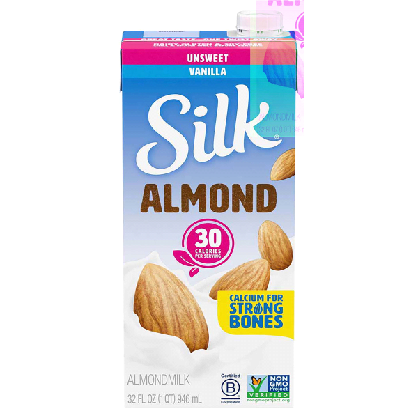 Silk Almond Milk Unsweetened Vanilla 1QT