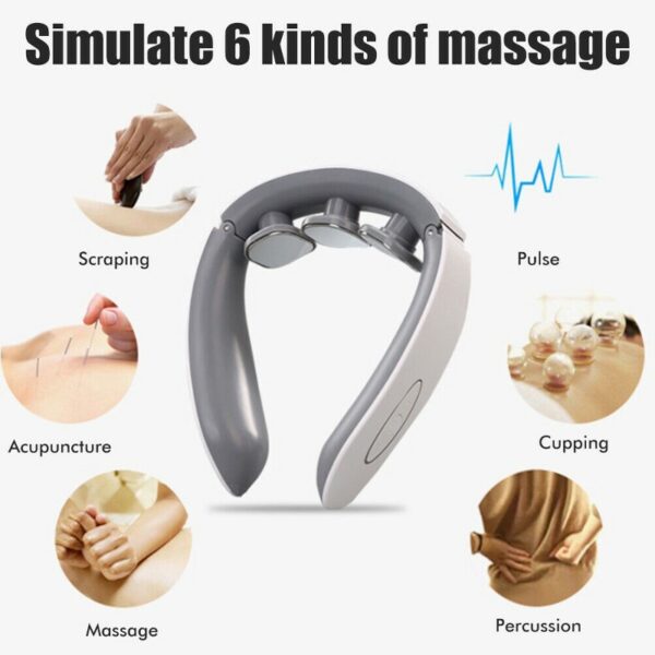 Smart Neck Massager Portable Intelligent Massage Instrument for Cervical Vertebrae with Electric Mode and Heating Function 4