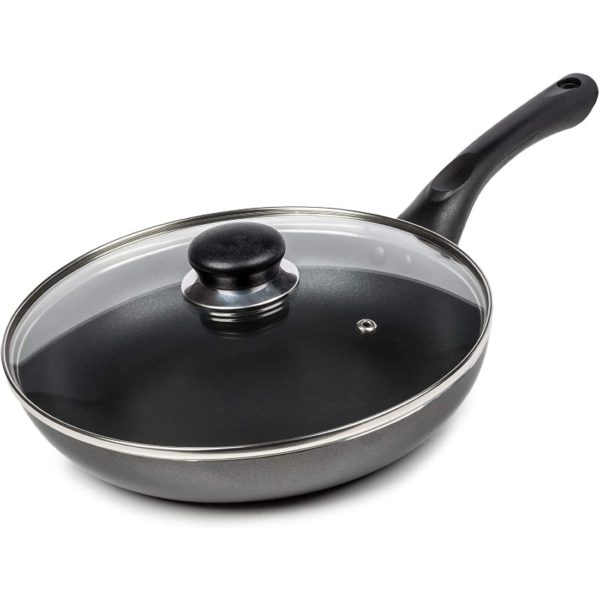 Starline 24cm Stainless Steel Frying Pan Teflon Coated with Glass Lid FP2450