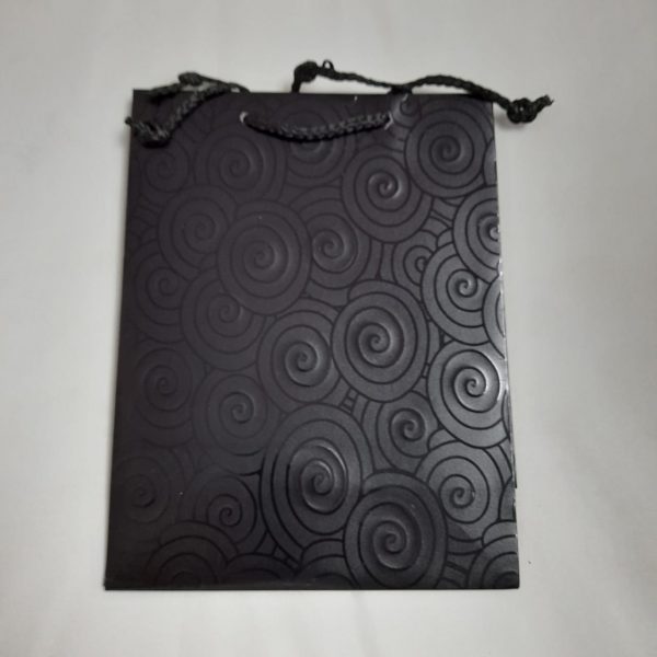 Swirl Spiral Paper Gift Bags with String Handle black 1