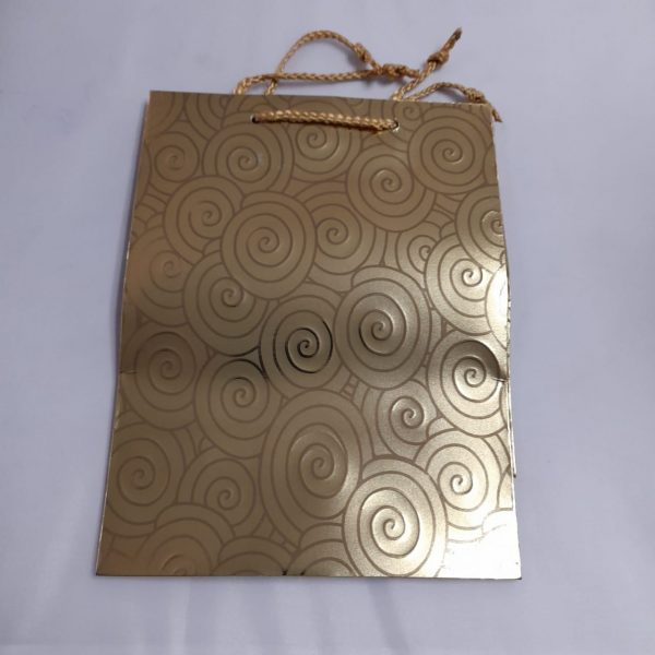 Swirl Spiral Paper Gift Bags with String Handle gold