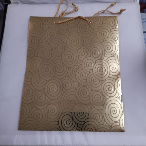 Swirl Spiral Paper Gift Bags with String Handle med gold