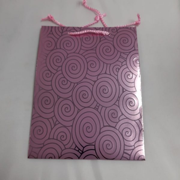 Swirl Spiral Paper Gift Bags with String Handle pink