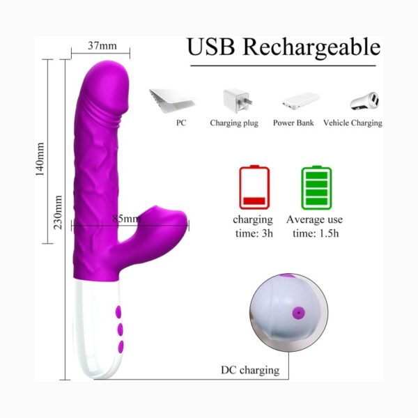 Thrusting Sucking Rabbit Vibrator for Women Adult Sex Toys 2