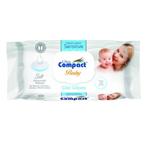 Ultra Compact Baby Wet Wipes Cream Lotion Sensitive 72pcs 1