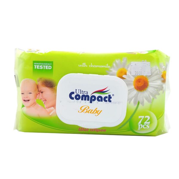 Ultra Compact Baby Wet Wipes with Chamomile 72 pcs