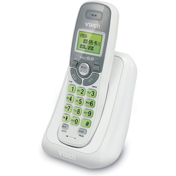 VTech CS6114 DECT 6.0 Cordless Phone with Caller ID Call Waiting White Grey with 1 Handset