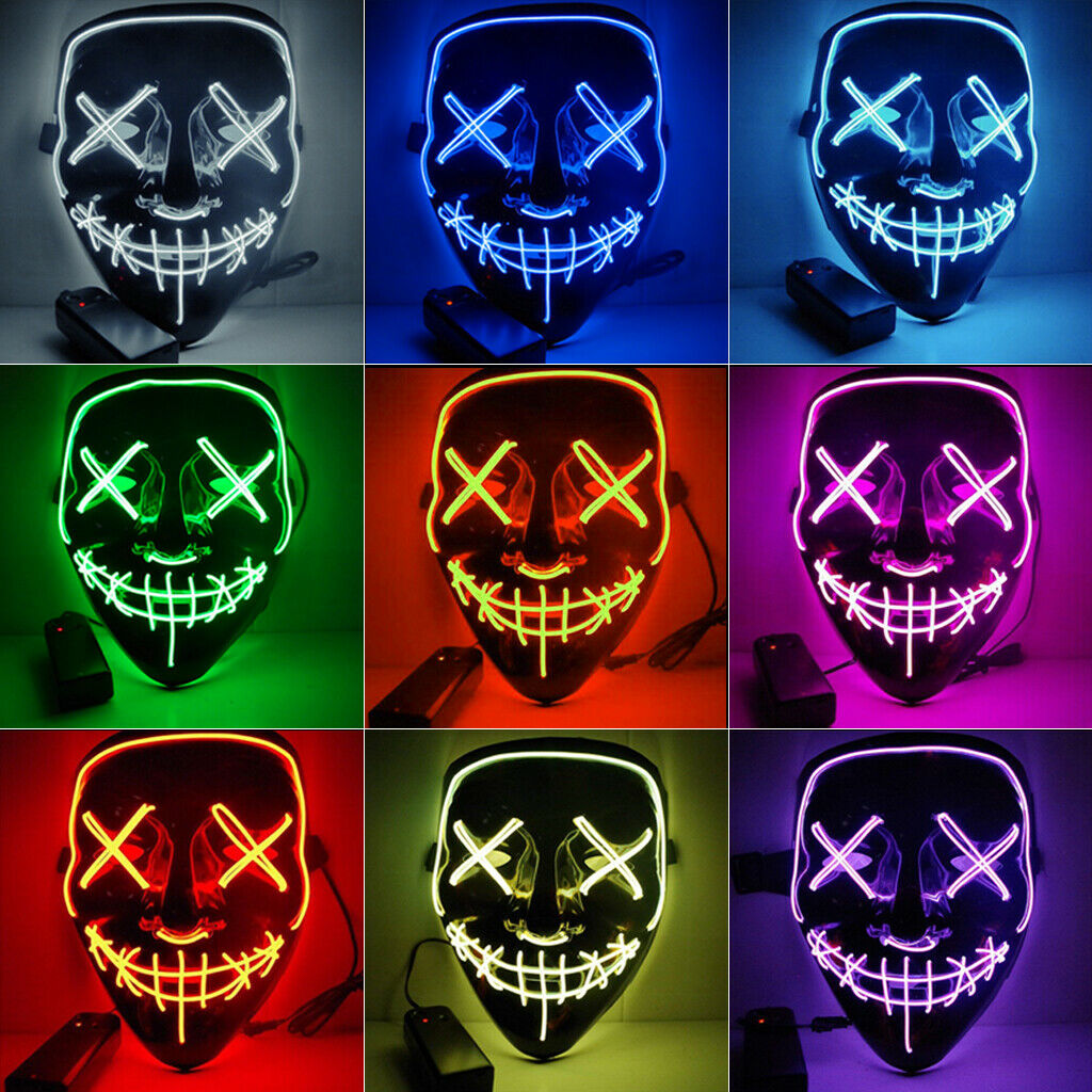 BCHOCKS Halloween Masks LED Light Up Mask for Halloween Costume Party Supplies