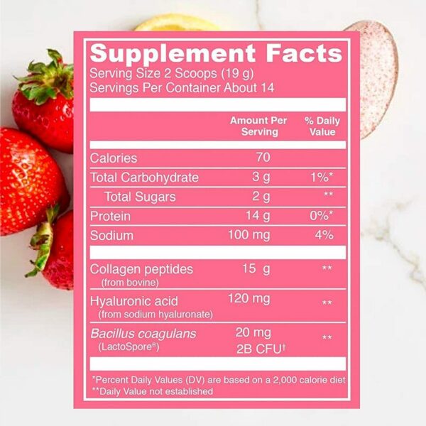 Vital Proteins Strawberry lemon nutrition facts