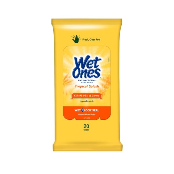 Wet Ones Tropical Splash Antibacterial Hand Wipes 20 pcs