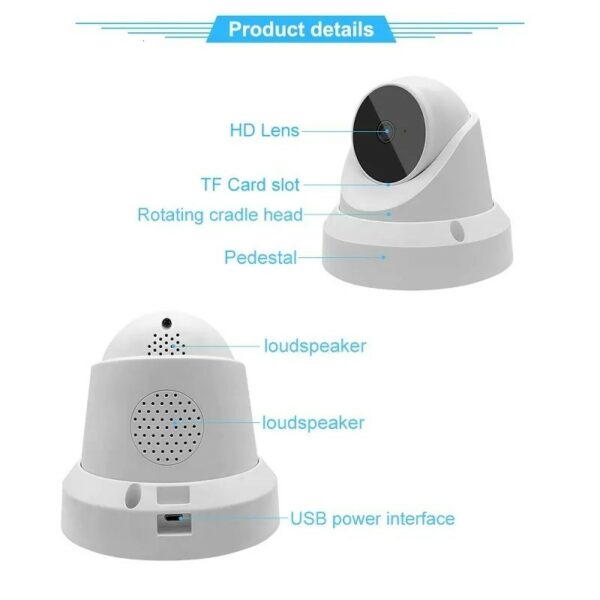 WiFi 1080P Camera Smart Home Security Night Vision Indoor 2MP Wireless CCTV Dome 2