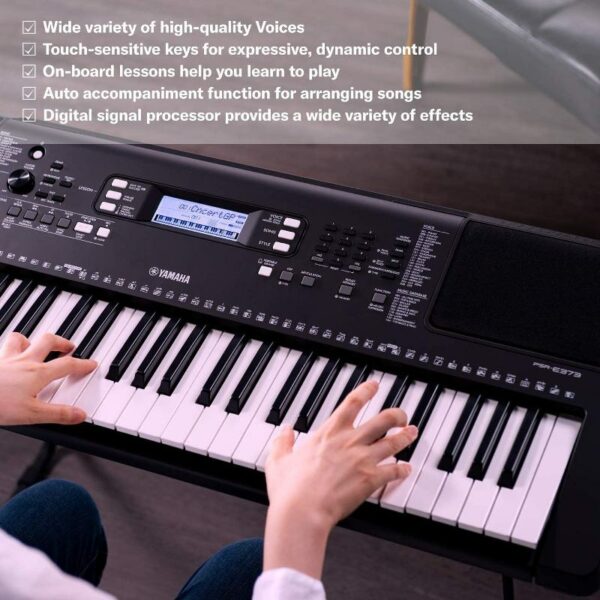 Yamaha 61 Key Touch Sensitive Portable Keyboard PSRE373 5