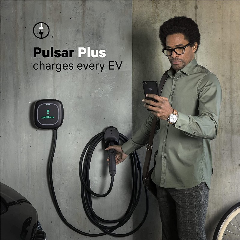Wallbox Pulsar Plus Level 2 Electric Vehicle Smart Charger - 40 Amp,  Ultra-Compact, WiFi, Bluetooth, Alexa/Google Home, Energy Star and UL  Certified