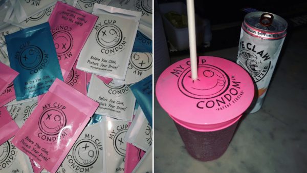 cup condom preservatif verre drogue