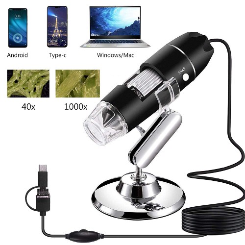  Bysameyee USB Digital Microscope 40X to 1000X, 8 LED
